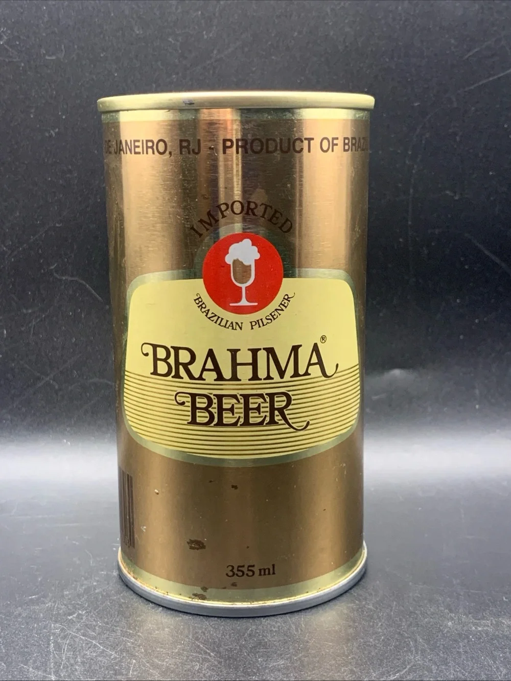 Vintage Beer Can Brahma Beer Imported Brazilian Pilsner Pull Tab Empty Steel